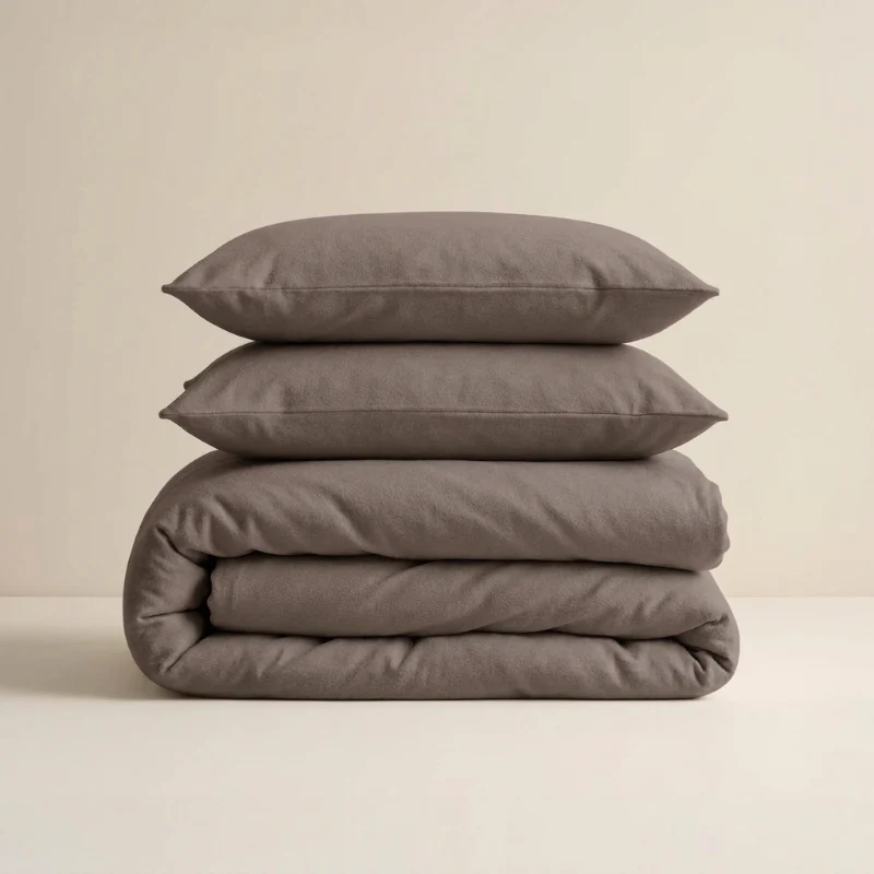 Dekbedovertrek Katoen Flanel - Uni - Taupe