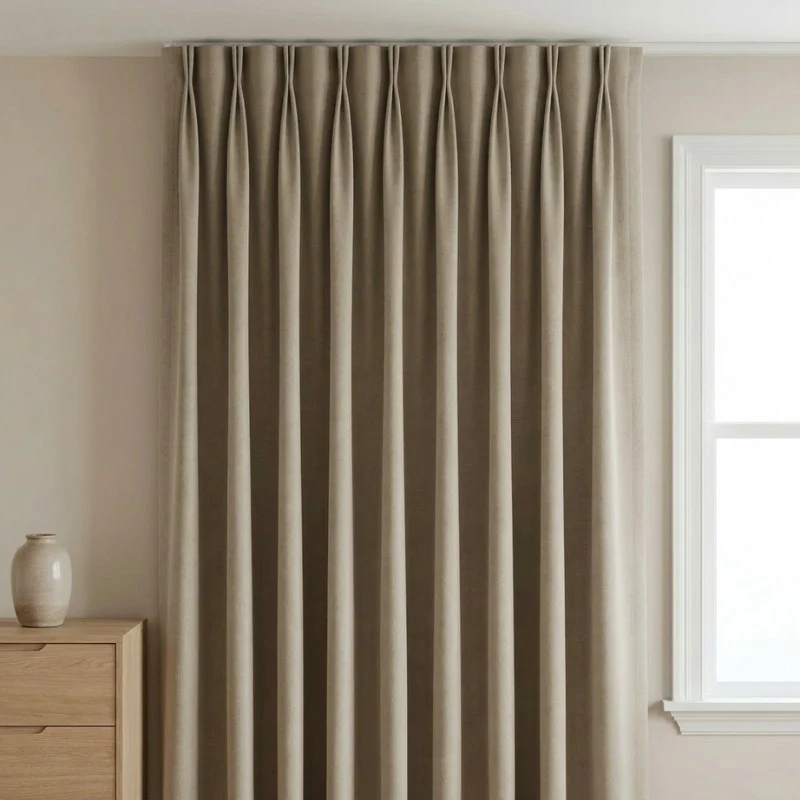 Gordijnen 100% Verduisterend - Haken - Beige