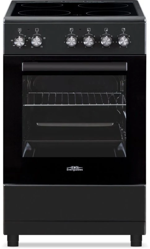 Everglades keramisch fornuis EVCK5120 - Mat Zwart - 50cm