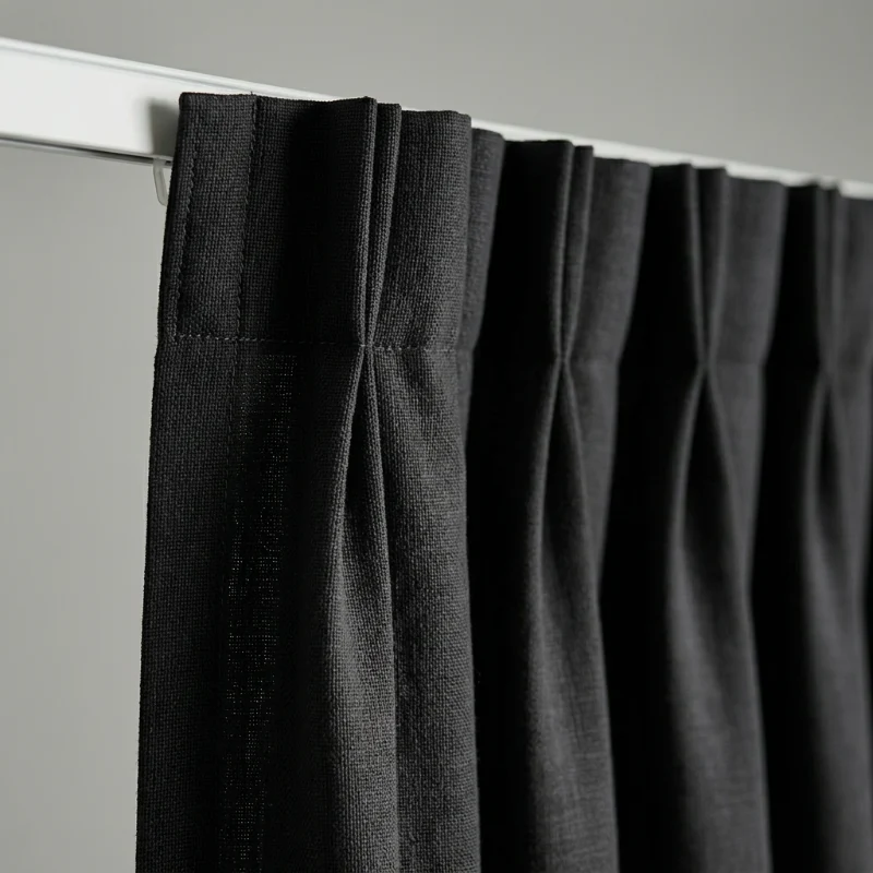 Gordijnen met Linnen Look - Haken - Zwart