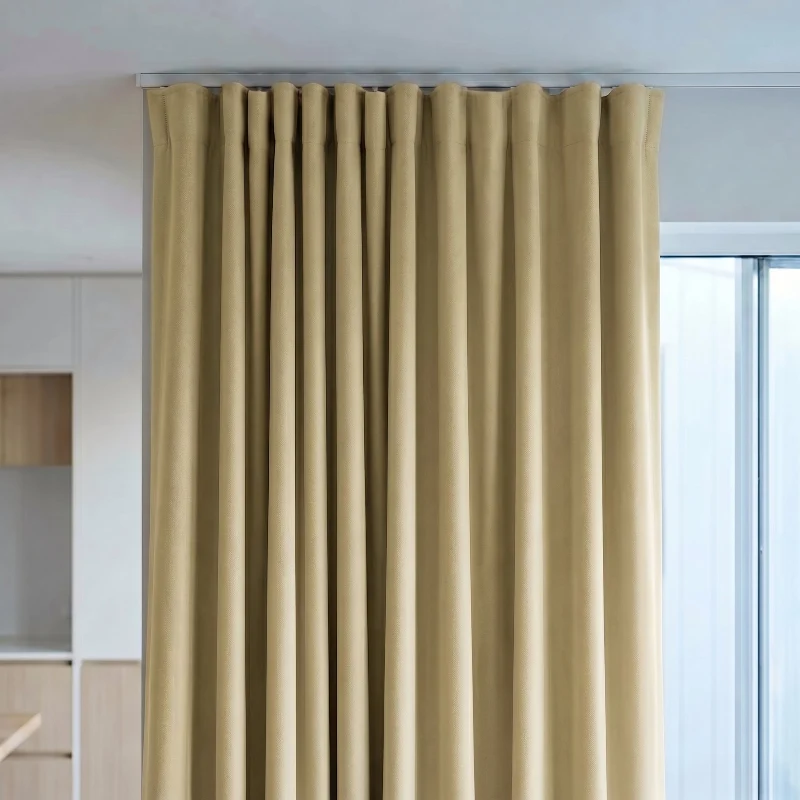 Gordijnen Verduisterend & Isolerend - Haken - Beige/Zand