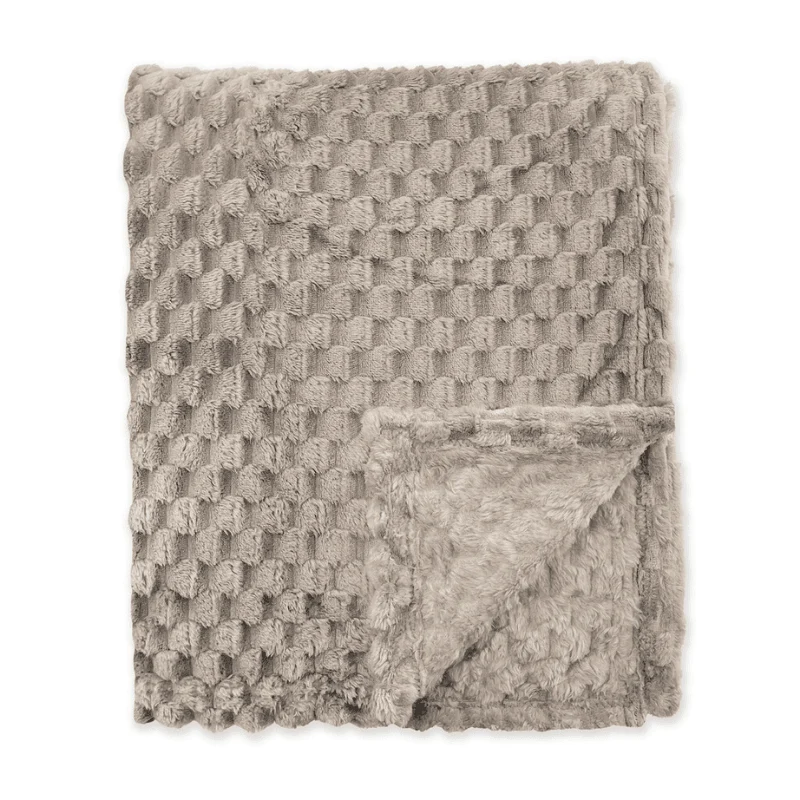 Bedsprei Fluffy Dots - Taupe