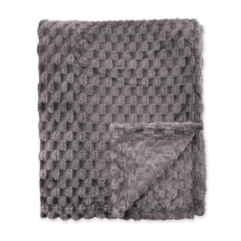 Bedsprei Fluffy Dots - Antraciet