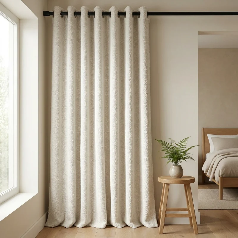 Gordijnen Bouclé - Ringen - Off-White