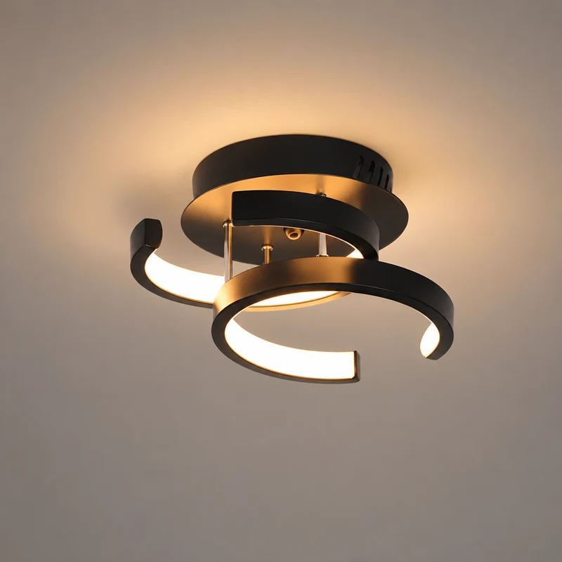 Modern Moon LED Ceiling Light in Black or White | Celuno
