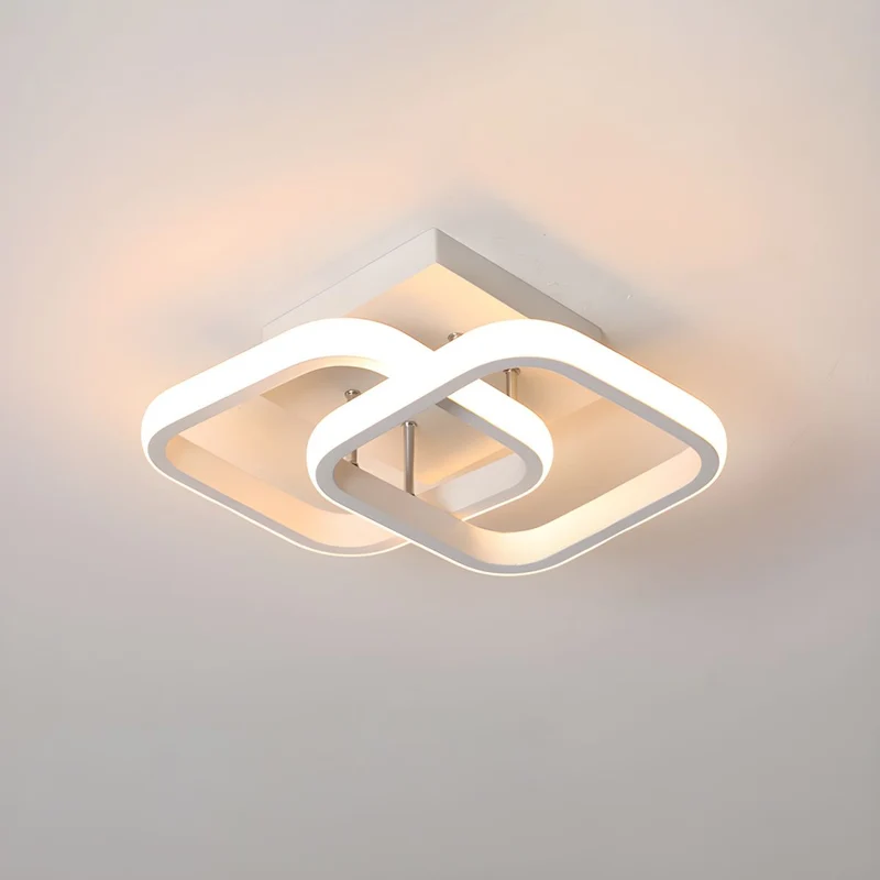 Black or White Square LED Semi Flush Ceiling Light | Prilux