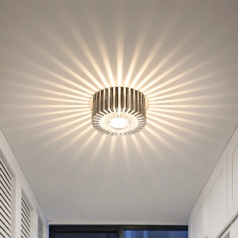 Colour RGB LED Chrome Flush Mount Ceiling Light | Gireva