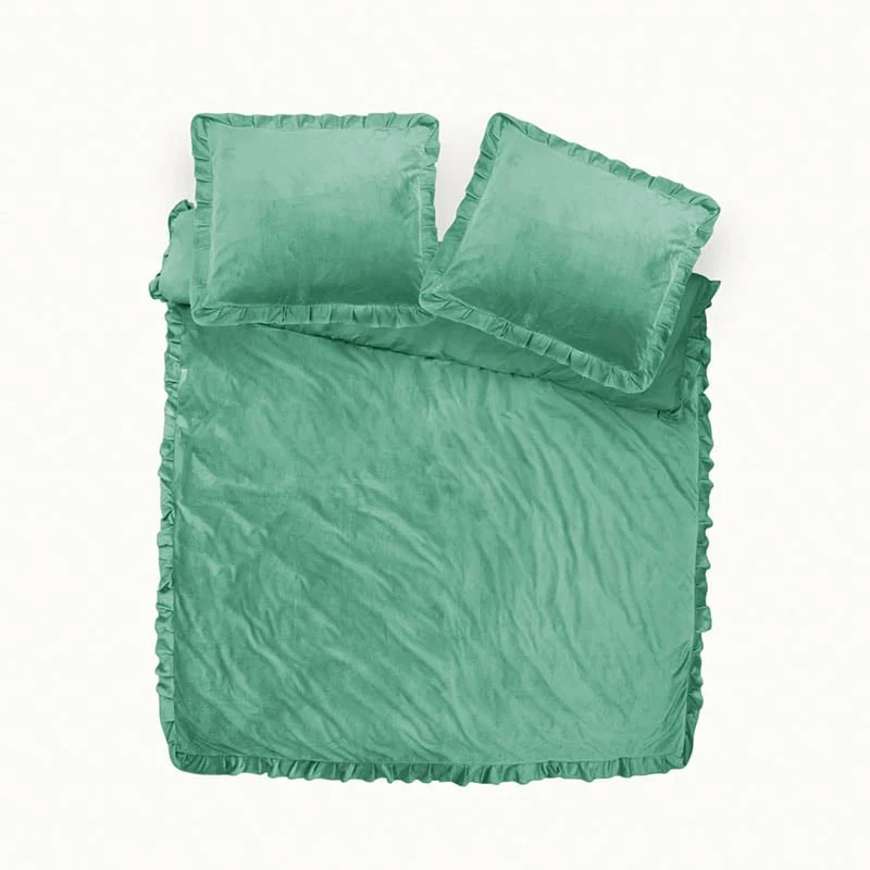 Dekbedovertrek Velvet Ruffles - Groen