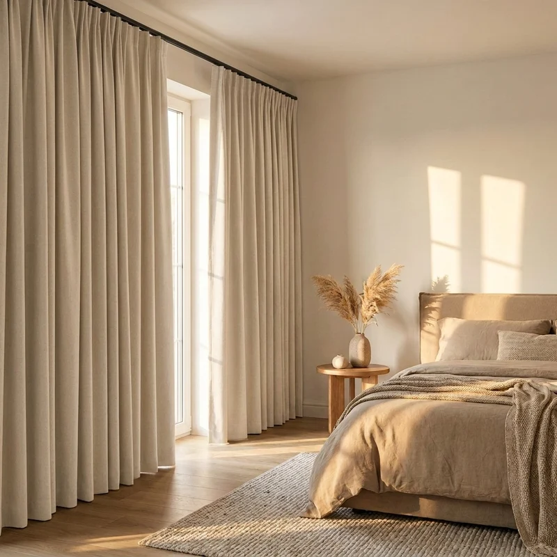 Luxe Gordijnen 100% Verduisterend - Haken - Ecru