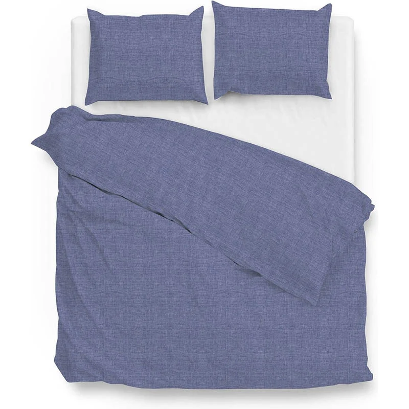 Dekbedovertrek Lino Katoen - Bonnet Blue
