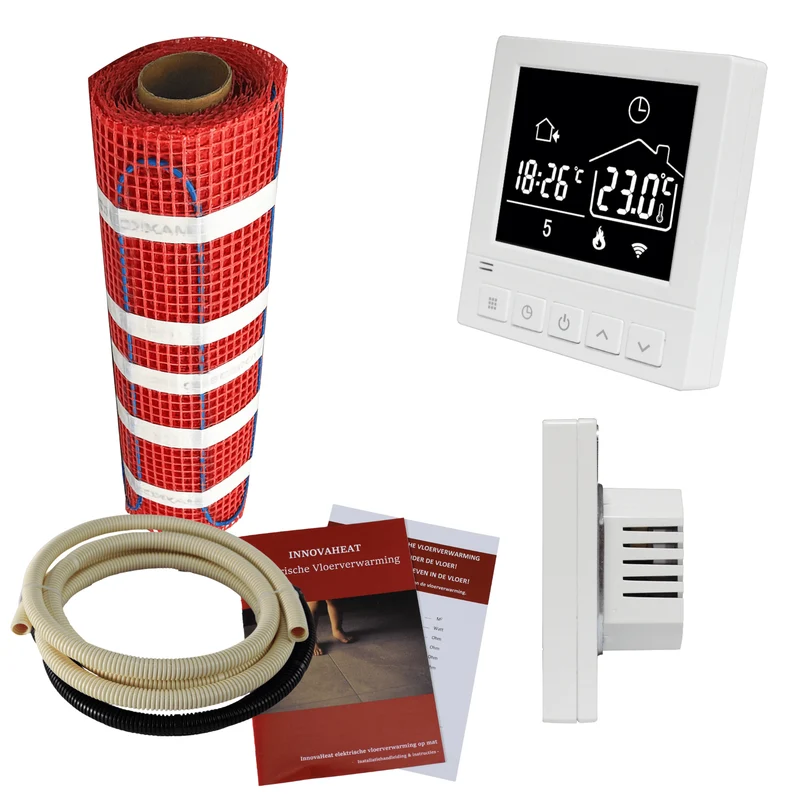 Elektrische vloerverwarming 200 Watt/m² complete set - Mat 1,5 m² | 300 watt