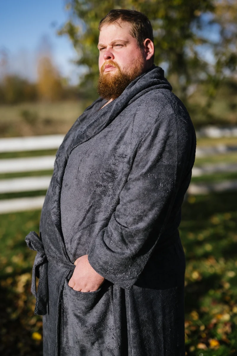 RÄTT Badjas Unisex — Bamboe-badstof met Capuchon, OEKO-TEX (handgemaakt in Estland)