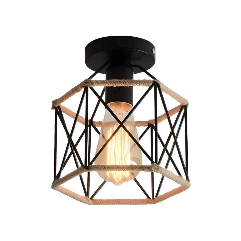 Industrial Hexagon Rope Metal Ceiling Fixture | Ropelux