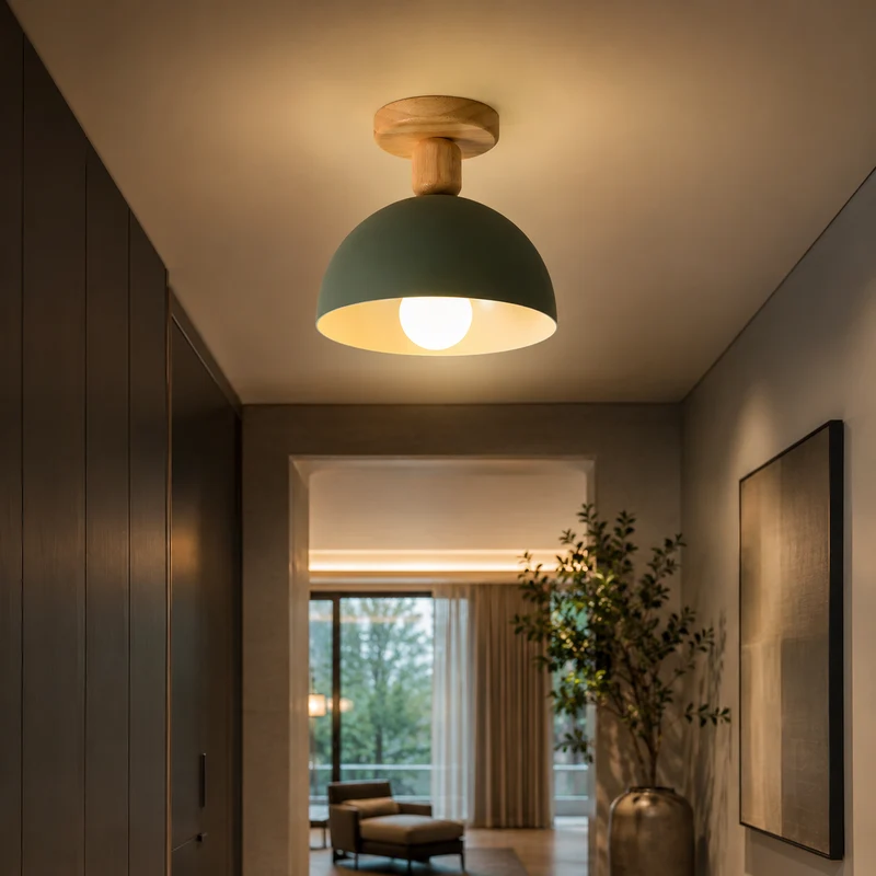 Nordic Dome Metal Semi Flush Ceiling Light Fixture | Glowden