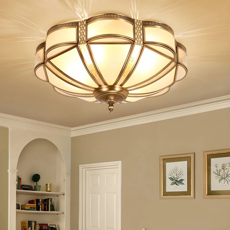 Frosted Glass Vintage Flush Mount Ceiling Light | Rilvora