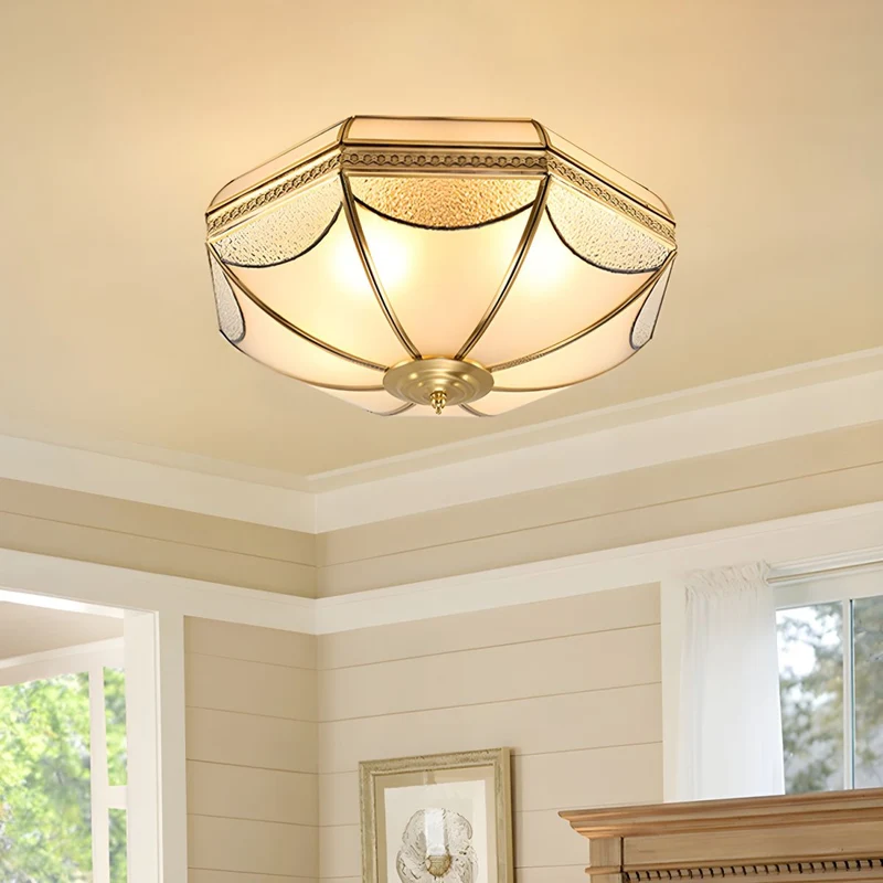Colonial Vintage Glass Flush Mount Ceiling Light | Lumara