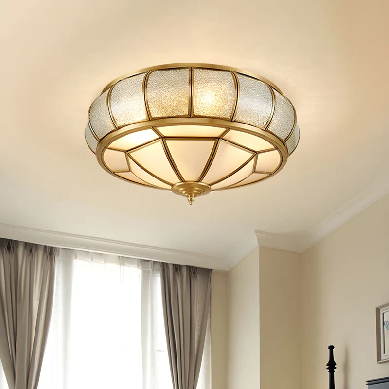 Colonial Vintage Glass Flush Mount Ceiling Light | Lumivon