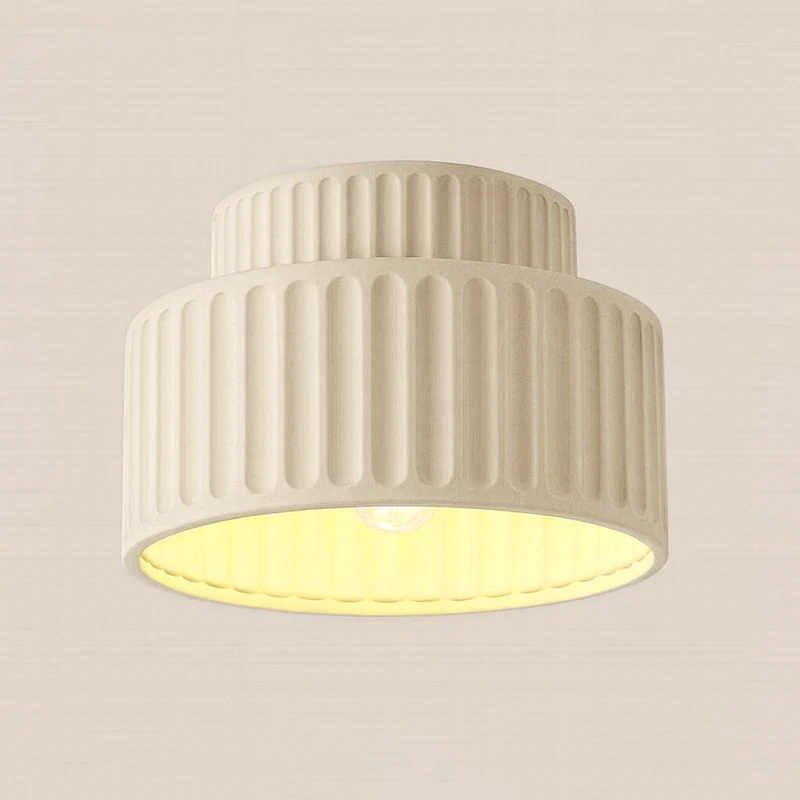 Soft Nordic Resin Cylinder Ceiling Flush Mount | Glowyn
