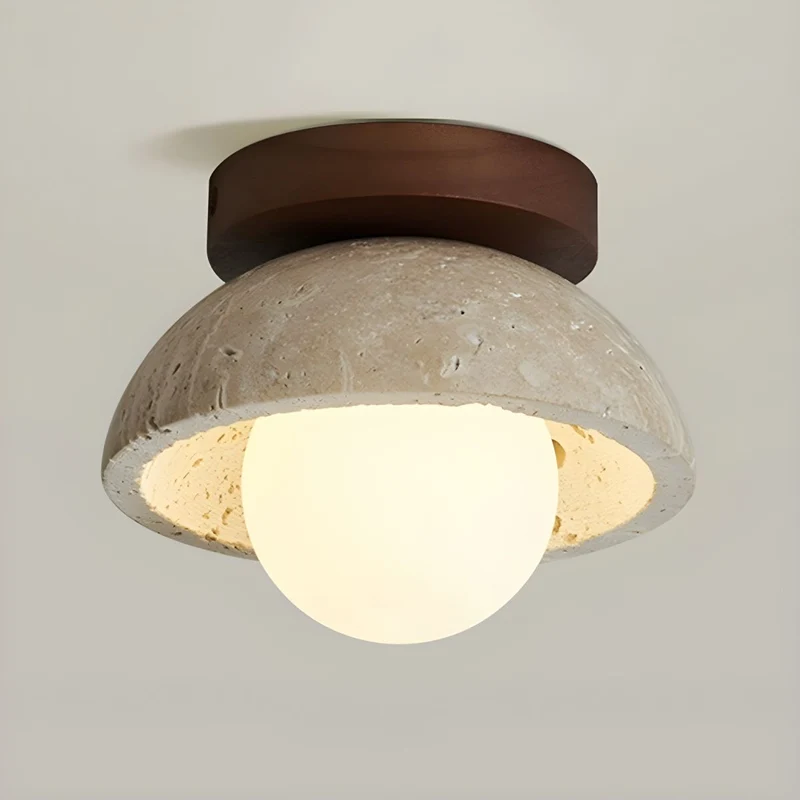 White Glass Japanese Semi Flush Ceiling Light | Akalumi