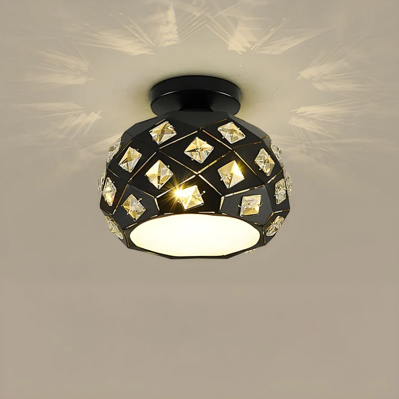 Nordic Crystal Globe Flush Mount Ceiling Light | Korvix