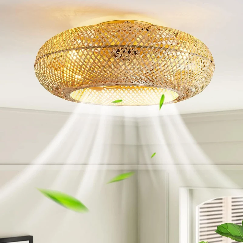 Handwoven Bamboo Ceiling Fan Light Scandinavian | Bamboia