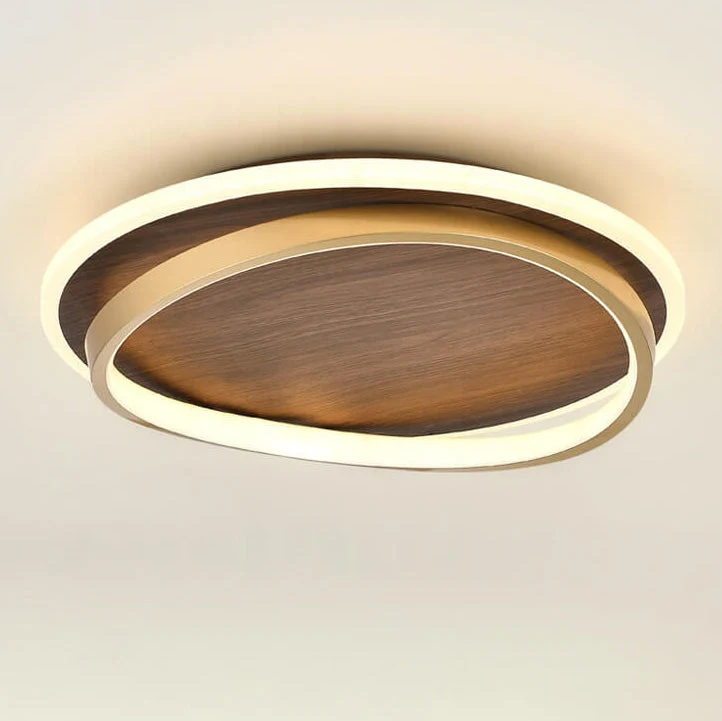 Walnut Dimmable LED Flush Mount Ceiling Fixture | Hanvex