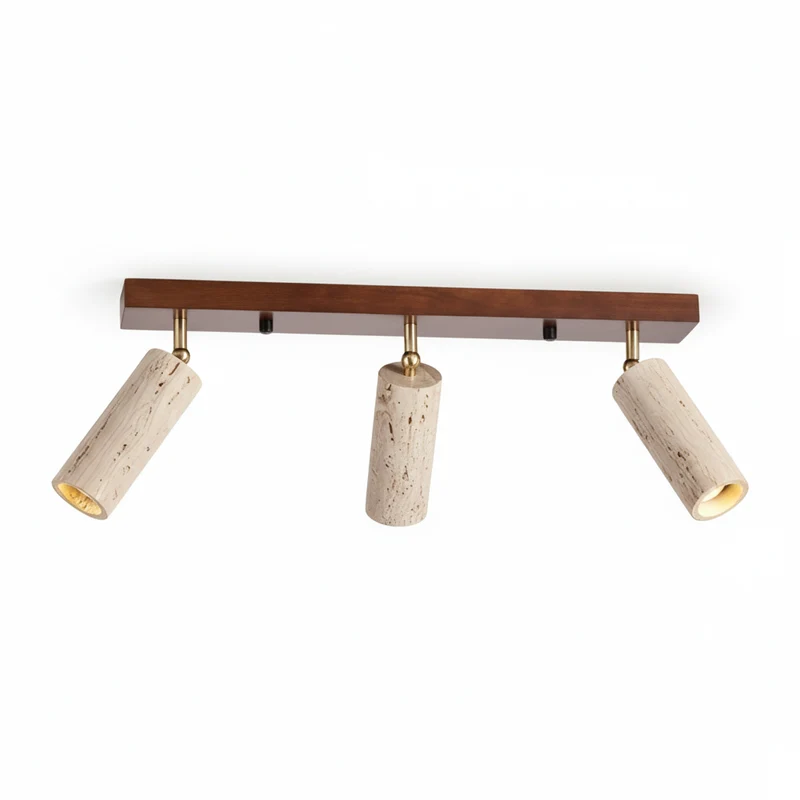 Modern Travertine Style 3 Head Ceiling Light Fixture | Travero
