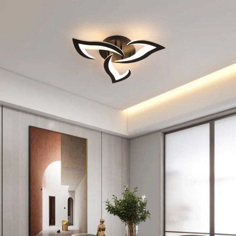 Modern Floral Iron LED Ceiling Light for Rooms | Lumella