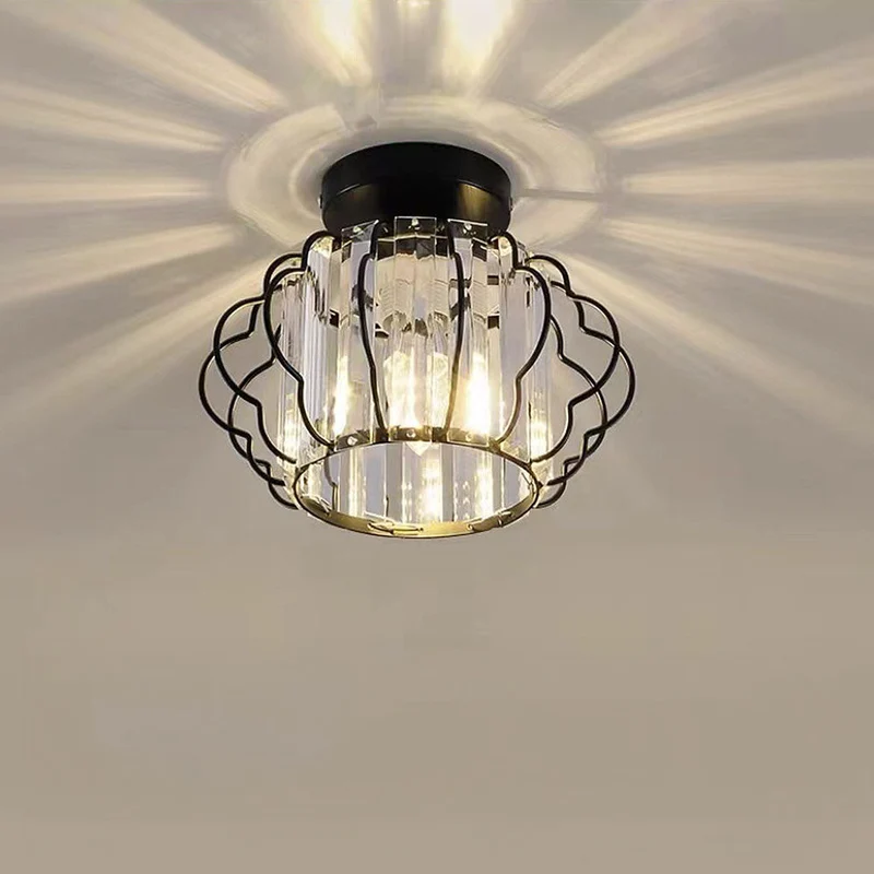 Crystal Ceiling Pendant Light in Gold or Black | Lustria