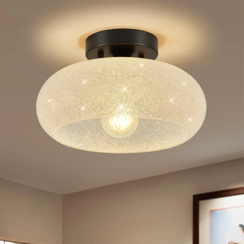 Modern Glass Dome Ceiling Light for Living Rooms | Lumivra