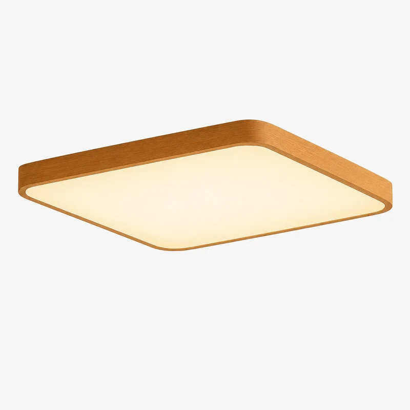 Contemporary Wood Frame Ceiling Light Slim Profile | Pelqor