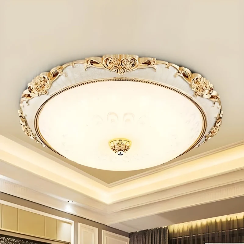 Modern Flush Mount Ceiling Light Wide Glass LED | Selvaru