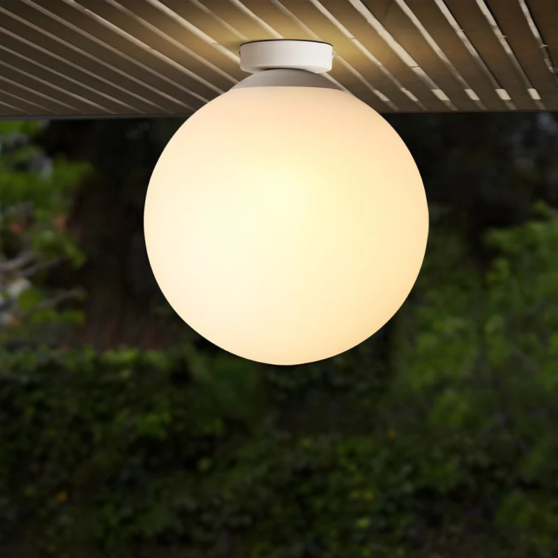 Compact Nordic Ceiling Light with Opal Glass Shade | Zenvro