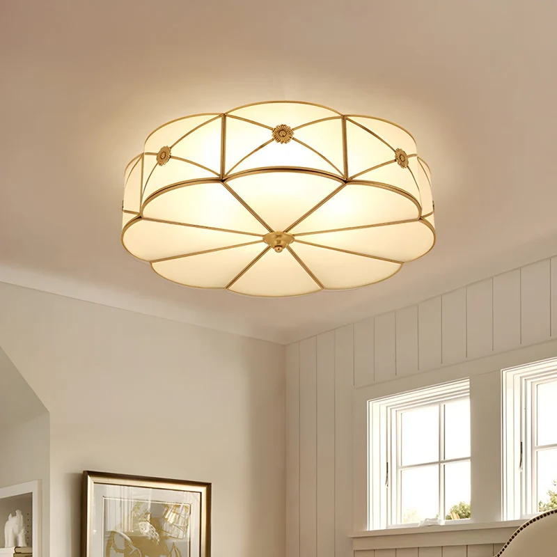 Frosted Glass Vintage Ceiling Flush Light Fixture | Valmria