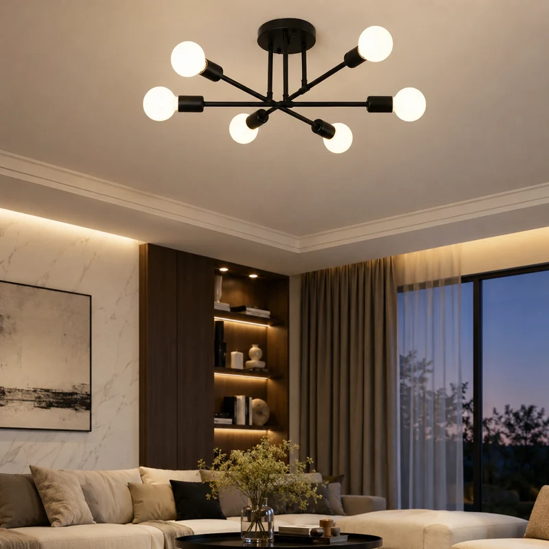 Modern Minimalist Semi Flush Ceiling Fixture | Norvica