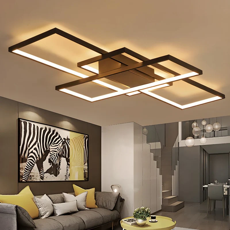 Contemporary Acrylic LED Ceiling Light Semi Flush Rectangles | Luravoa