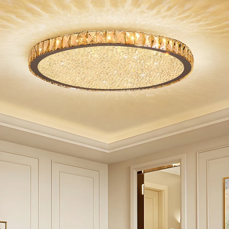 Contemporary Crystal LED Flush Ceiling Light Fixture | Cristalix