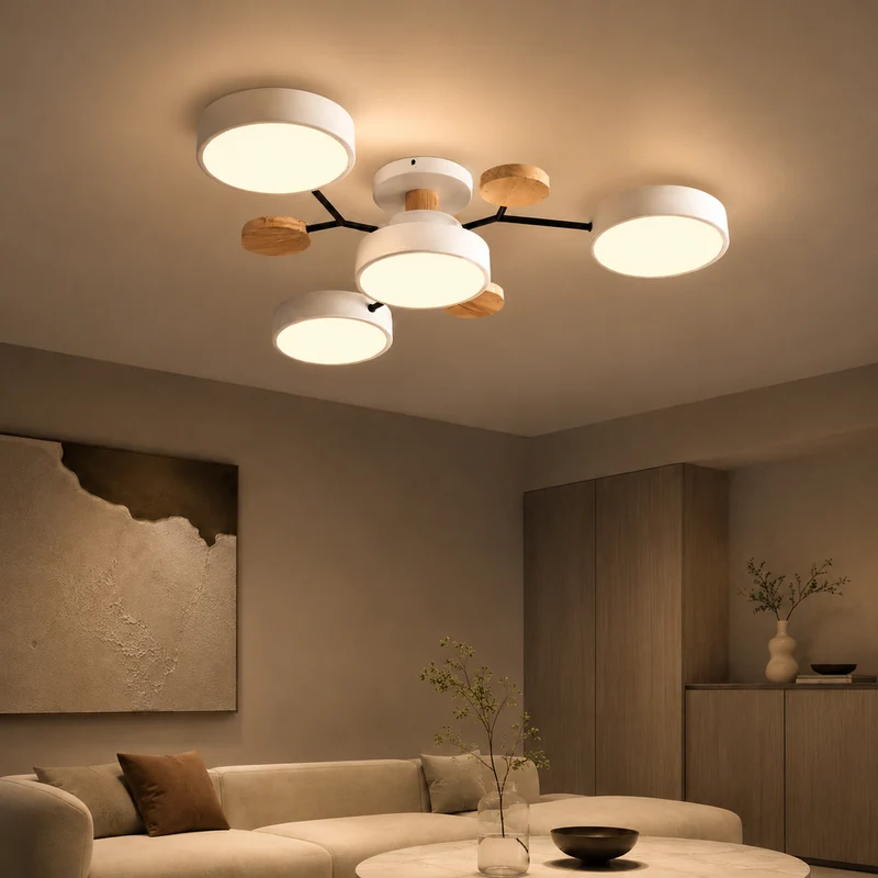 LED Semi Flush Mount Ceiling Light for Modern Living Rooms | Lunarea