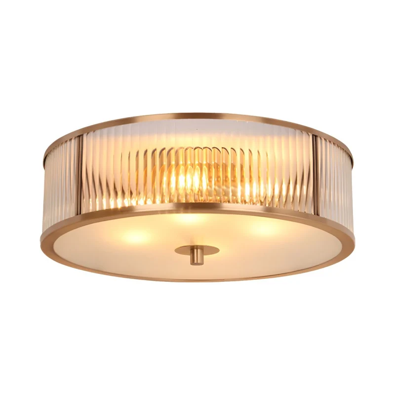Opaline Glass Colonial Brass Ceiling Light Fixture | Lumirao