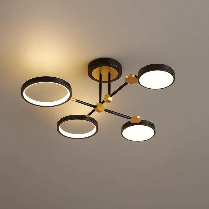 Modern Nordic LED Ceiling Light Gold Black Finish | Arcione