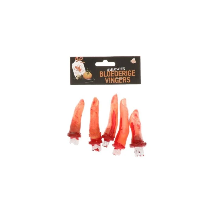 Afgehakte vingers Halloween bloederig beige/rood