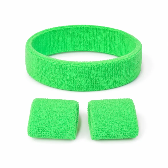 Zweetband set neon groen