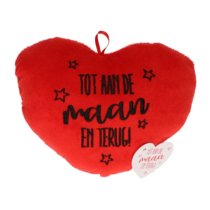 Kussen hart "tot aan de maan en terug"