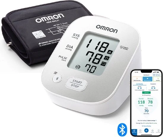 OMRON X2 Smart PLUS Bloeddrukmeter Bovenarm- Blood Pressure Monitor met Hartslagmeter ‚Äì Onregelmatige Hartslag - Klinisch Gevalideerd - met Mobiele App - 22 tot 42 cm Manchet