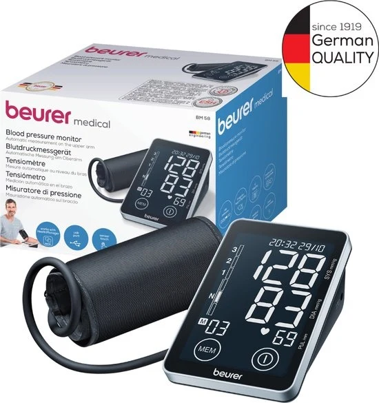 Beurer BM 58 - Bloeddrukmeter bovenarm - Onregelmatige hartslag - Risico-indicator - 2 Gebruikersgeheugen