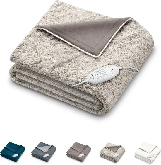 Beurer HD 75 Nordic Warmtedeken - Test: zeer goed - 180 x 130 cm - 6 Warmtestanden - Luxe elektrische bovendeken - Taupe