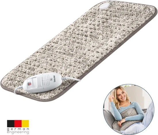Beurer HK 123 XXL Nordic Taupe Warmtekussen – Elektrisch Warmtekussen voor Rug, Nek, Schouder en Buik – Groot Formaat 60×30 cm