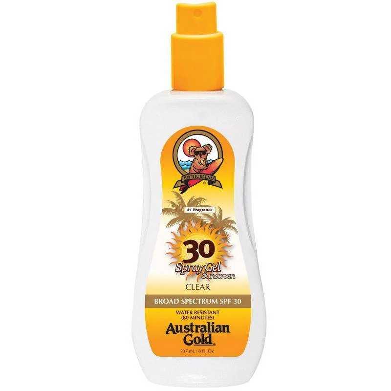 Australian Gold SPF 30 Spray Gel zonder Bronzer - 237 ml - zonnebrandcrème