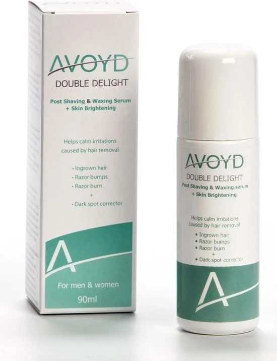 Avoyd Double Delight 90ml - Voorkomt en verhelpt ingegroeide haartjes, scheerirritatie en scheerbultjes. Daarnaast reduceert het pigmentvlekjes - geschikt voor m/v - 043