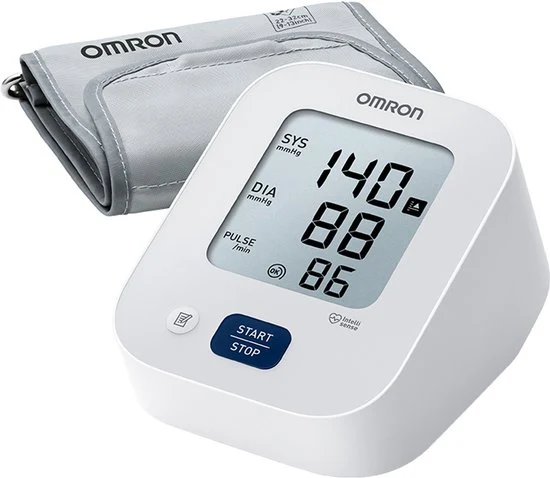 OMRON X2 Essential-Klinisch gevalideerde bloeddrukmeter bovenarm - Indicator voor hoge bloeddruk en onregelmatige hartslag -Medium manchet 22-32cm